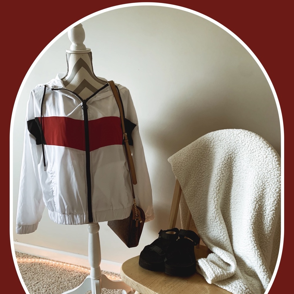 White and red sports jacket